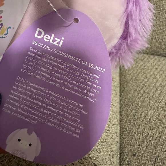 Nwt 🐣 5" Floral Print Purple Donkey Easter Squishmallow - Picture 4 of 4